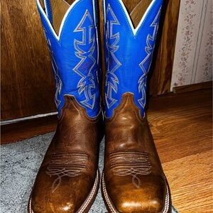 Justin Boots Brown and Blue Western Boots